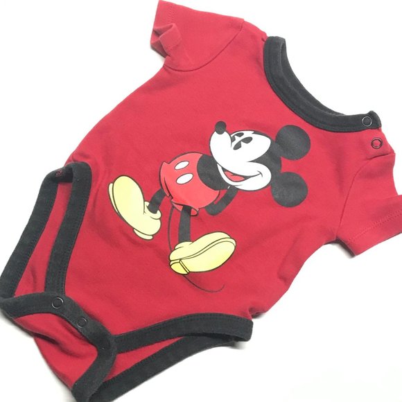Disney Other - Disney Mickey Mouse Red Baby Onesie infant 0-3 mo